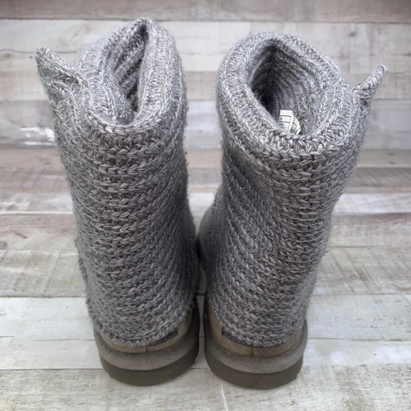 UGG Australia Womens Gray S/N 5819 Mid Calf Knitted Winter Boots Size US 6 - Picture 9 of 11